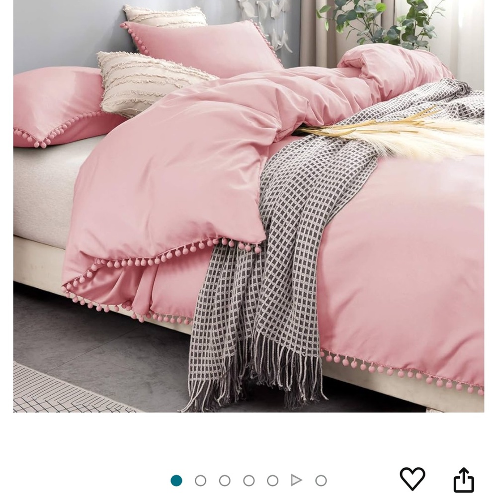 Solid Pink duvet comforter with duvet